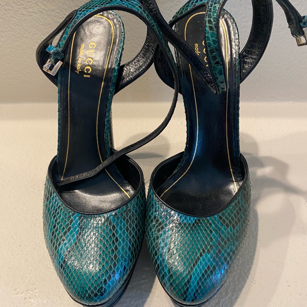 Gucci Huston Python Platform size 37.5